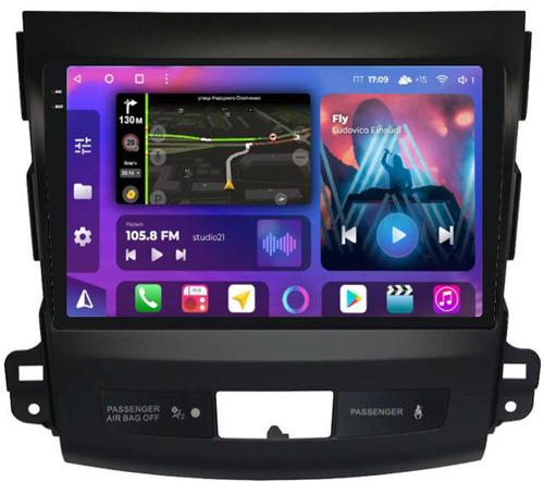 Магнитола для Mitsubishi Outlander 2 XL, Peugeot 4007, Citroen C-Crosser - FarCar BM056M-2K монитор 9.5" 2K QLED на Android 14, TS10, 4+32Гб, CarPlay, 4G SIM-слот