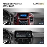 Магнитола для Mitsubishi Pajero 3, Montero 3 1999-2006 - Teyes LUX ONE ROUND монитор 12.3" 2K QLED на Android 10, Быстрая, CarPlay, 4G SIM-слот