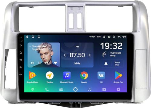 Магнитола для Toyota Land Cruiser Prado 150 2009-2013 (рамка серебро) - Teyes CC2 PLUS Android 10, ТОП процессор, 4-64, SIM-слот