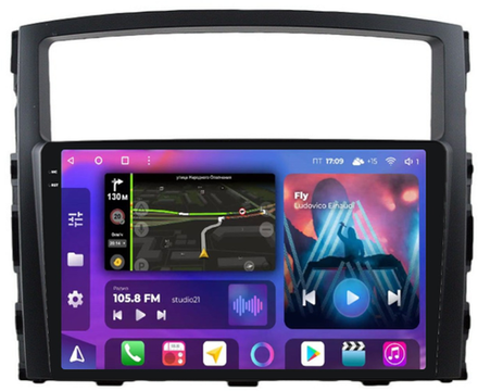 Магнитола для Mitsubishi Pajero 4 2006-2022 - FarCar BM1009M-2K монитор 9.5" 2K QLED на Android 14, TS10, 4+32Гб, CarPlay, 4G SIM-слот