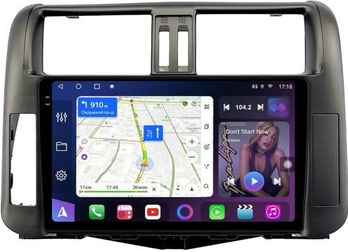 Магнитола для Toyota Land Cruiser Prado 150 2009-2013 (рамка графит) - FarCar BM9-2K-7041G монитор 9.5" 2K QLED на Android 14, TS10, 4+32Гб, CarPlay, 4G SIM-слот