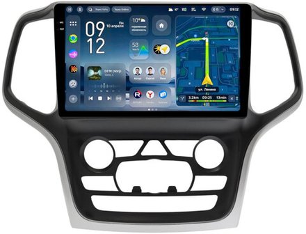 Магнитола для Jeep Grand Cherokee WK2 2013-2022 (ШГУ 8.4", рамка большая 9) - Teyes CC4-PRO монитор 9.5" 2K QLED на Android 13, Snapdragon 778G, ИИ, CarPlay, DSP, 4G SIM-слот