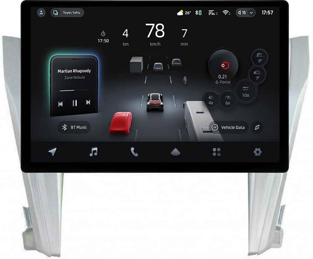 Магнитола для Toyota Camry 55 2014-2018 (рамка серебро 10) - Teyes CC4-PRO монитор 13" 2K QLED на Android 13, Snapdragon 778G, ИИ, CarPlay, DSP, 4G SIM-слот