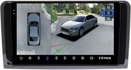 Магнитола для Mercedes-Benz ML W164, GL X164 2006-2012 (рамка глянцевая) - FarCar BX213M-360 монитор 9.5" 2K QLED на Android 13, 6Гб+128Гб, CarPlay, 4G SIM-слот, 4 камеры в комплекте