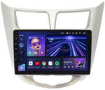 Магнитола для Hyundai Solaris 1 2010-2016 (рамка серебро) - Teyes CC3L на Android 10, 8-ядер, CarPlay, 4G SIM-слот