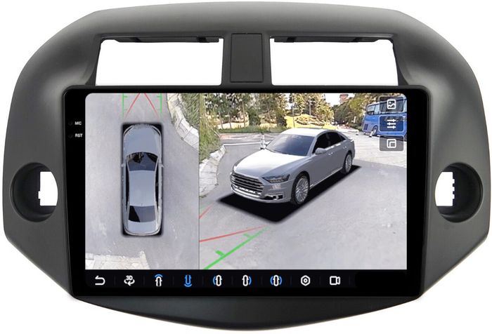 Магнитола для Toyota RAV4 3 2005-2012, Vanguard - FarCar BX018M-360 монитор 10.36" 2K QLED на Android 13, 6Гб+128Гб, CarPlay, 4G SIM-слот, 4 камеры в комплекте