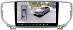 Магнитола для KIA Sportage 4 2018-2021 - FarCar BX1143M-360 монитор 9.5" 2K QLED на Android 13, 6Гб+128Гб, CarPlay, 4G SIM-слот, 4 камеры в комплекте
