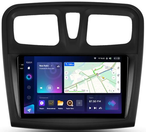 Магнитола для Renault Logan 2, Sandero 2 2014+ (рамка 9) - Teyes CC3-2K QLed Android 10, ТОП процессор, SIM-слот, CarPlay