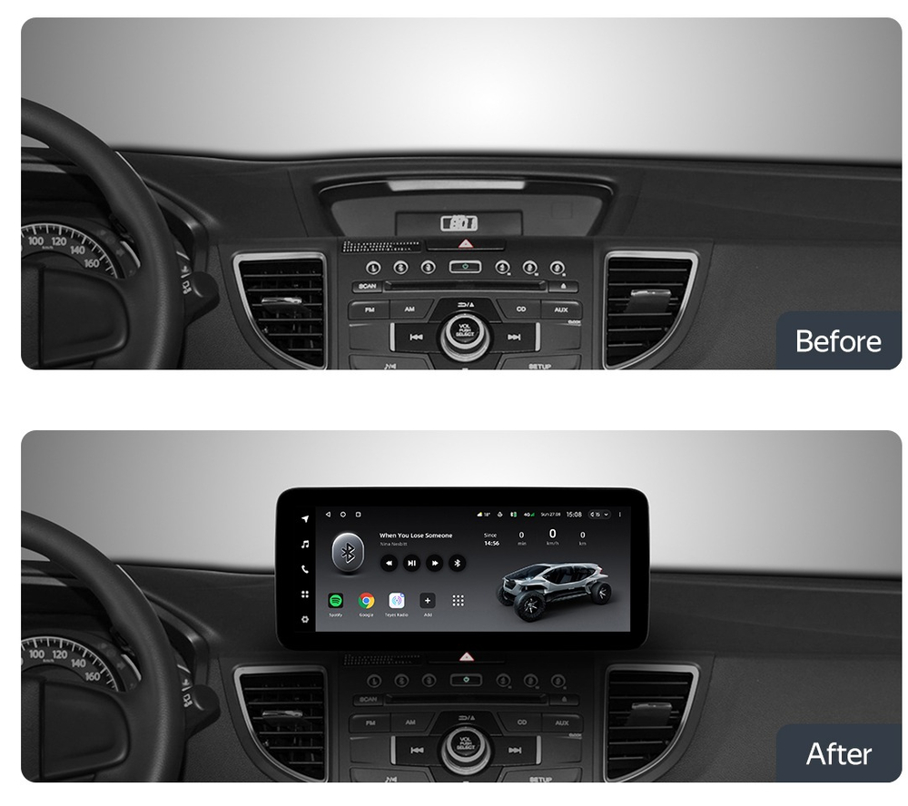 Магнитола для Honda CR-V 2012-2018 - Kuberg MKD монитор 12.3" в стиле MERCEDES на Android 11, CarPlay, 4G SIM-слот