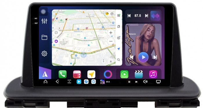 Магнитола для KIA Cerato 4 2018+ - FarCar GX1142M монитор 9.5" 2K QLED на Android 14, TS20, 6+128Гб, CarPlay, 4G SIM-слот