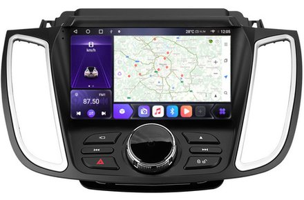 Магнитола для Ford Kuga 2 2017-2019 (SYNC 3) - Kuberg SF-9203-2 (рамка 9") QLed+2K, Android 12, TS10, CarPlay, 4G SIM-слот