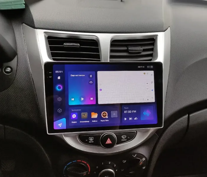 Магнитола для Hyundai Solaris (рамка серебро) 2010-2016 - Vaycar VA23-0067-2K на Android 13, Быстрая, 2K QLED, CarPlay,4G SIM-слот