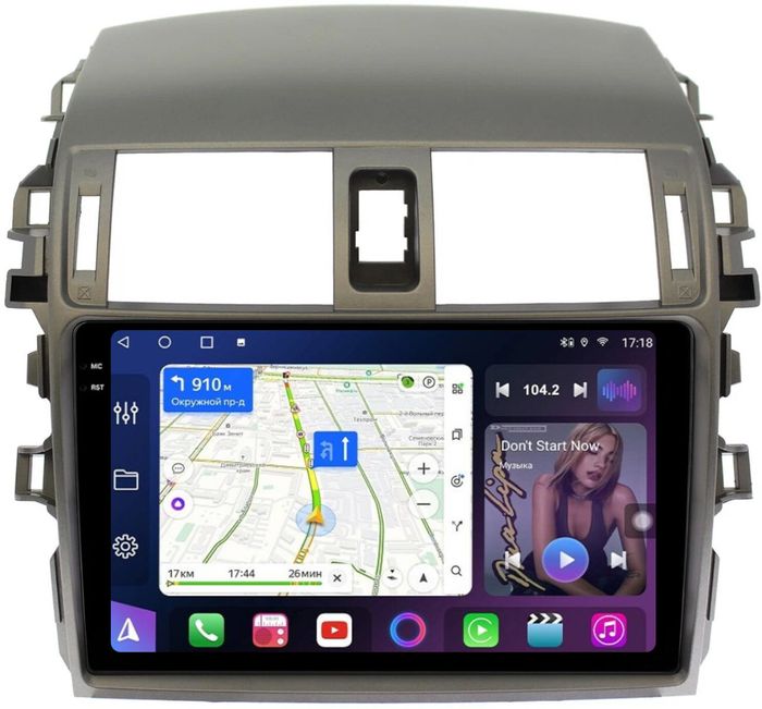 Магнитола для Toyota Corolla 150 2006-2013 (рамка тип 2) - FarCar BM063-2M-2K монитор 9.5" 2K QLED на Android 14, TS10, 4+32Гб, CarPlay, 4G SIM-слот