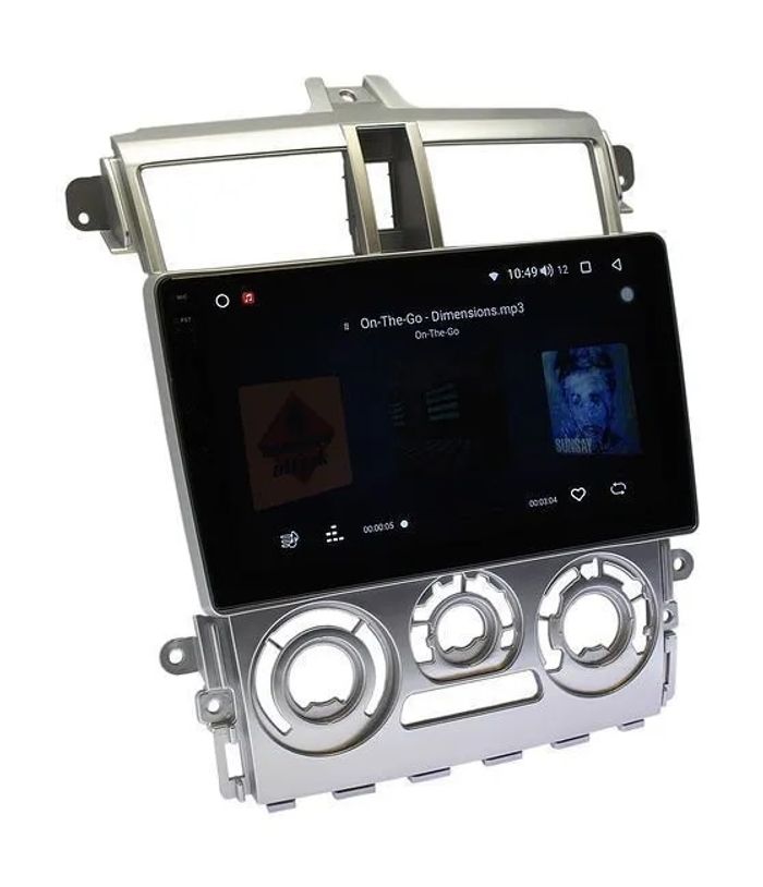 Магнитола для Mitsubishi Colt 6 2002-2012, Colt Plus (правый руль, рамка серебро) - Vaycar VA47-5099-2K на Android 13, 8-ядер, 2K QLED, ТОП процессор, CarPlay, 4G SIM-слот
