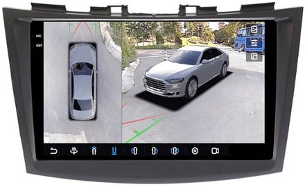 Магнитола для Suzuki Swift 4 2011-2015 - FarCar BX179M-360 монитор 9.5" 2K QLED на Android 13, 6Гб+128Гб, CarPlay, 4G SIM-слот, 4 камеры в комплекте