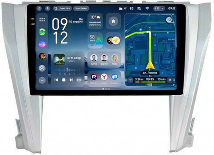 Магнитола для Toyota Camry 55 2014-2018 (рамка серебро) - Teyes CC4-PRO монитор 10.36" 2K QLED на Android 13, Snapdragon 778G, ИИ, CarPlay, DSP, 4G SIM-слот