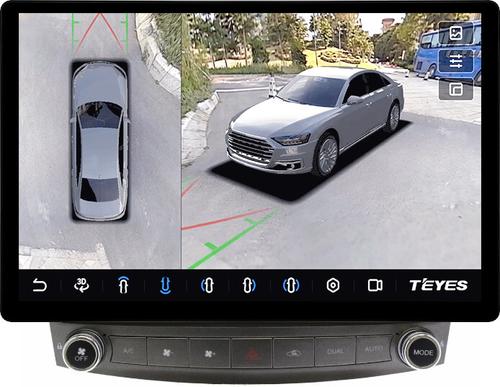 Магнитола для Lexus IS250 XE20 2005-2013 (ШГУ монохром, рамка с крутилками) - Teyes CC3-2K-360 монитор 13" 2K QLED на Android 10, 6+128Гб, CarPlay, 4G SIM-слот, 4 камеры в комплекте