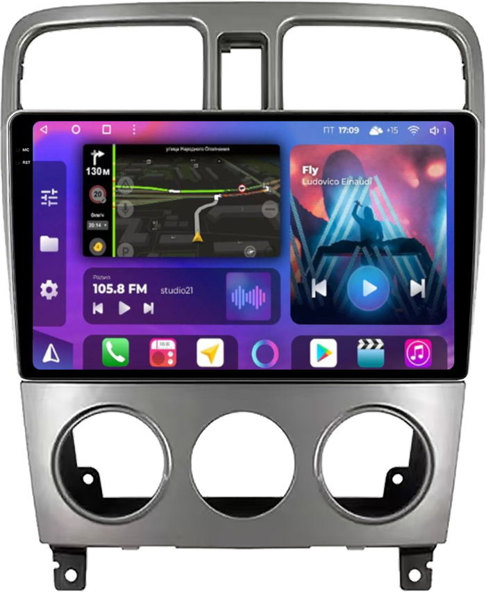 Магнитола для Subaru Forester 2 2002-2007 - FarCar BM3011M-2K монитор 9.5" 2K QLED на Android 14, Быстрая, CarPlay, 4G SIM-слот