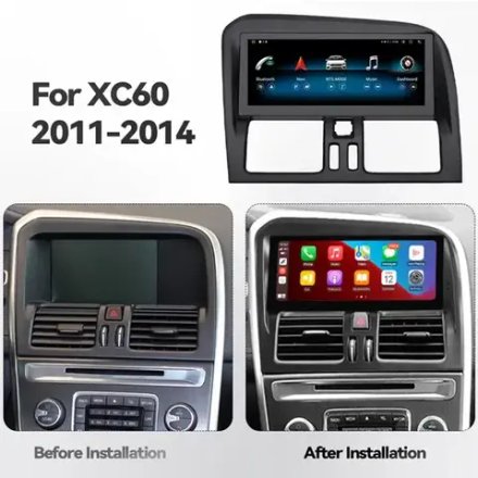 Магнитола для Volvo XC60 2008-2017 (взамен 5" или 7") - Kuberg JT-V8003-8128 на Android 10, 8Гб+128Гб, CarPlay