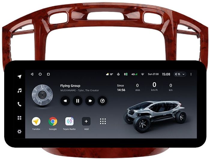 Магнитола для Toyota Highlander 1 XU20 / Kluger / 2000-2007 - Teyes LUX ONE ROUND монитор 12.3" 2K QLED на Android 10, Быстрая, CarPlay, 4G SIM-слот