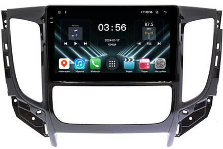 Магнитола для Mitsubishi L200 5 2015-2019 (климат), Pajero Sport 3 2016-2023 (МКПП), FIAT Fullback - FarCar DX1198M монитор 9.5" IPS на Android 13, 4+64Гб, CarPlay