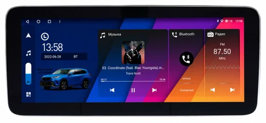 Магнитола для Toyota RAV4 5 2019+ (тип A) - Canbox H-Line 0072 монитор 12.3" QLED в стиле MERCEDES на Android 10, ТОП-процессор, CarPlay, 4G SIM-слот