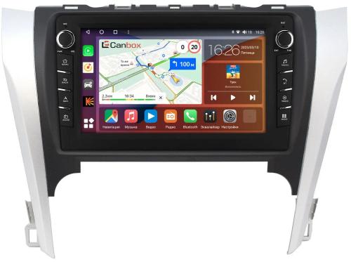 Магнитола для Toyota Camry 50 2011-2014 (рамка серебристо-черная под 9") - Canbox 9-3103 Android 10, ТОП процессор, CarPlay, 4G SIM-слот