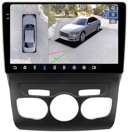 Магнитола для Citroen C4 B7, DS4 2011-2022 - FarCar BX2006M-360 монитор 10.36" 2K QLED на Android 13, 6Гб+128Гб, CarPlay, 4G SIM-слот, 4 камеры в комплекте