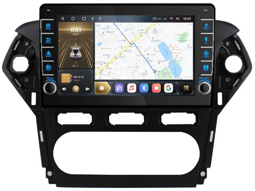 Магнитола для Ford Mondeo 4 2010-2014 - Kuberg OL-1281-1 (кнопки и крутилки), Android 12, TS10, CarPlay, 4G SIM-слот
