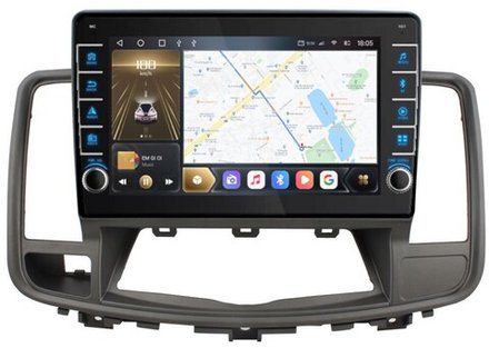 Магнитола для Nissan Teana 2008-2013 (монохром экран) - Kuberg OL-1669 (кнопки и крутилки), Android 12, TS10, CarPlay, 4G SIM-слот