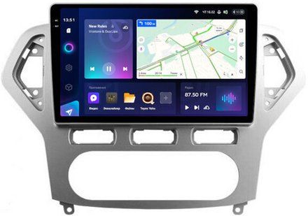 Магнитола для Ford Mondeo 4 2007-2010 (рамка серебро) - Teyes CC3-2K на Android 10, 2K QLED, ТОП процессор, CarPlay, 4G SIM-слот