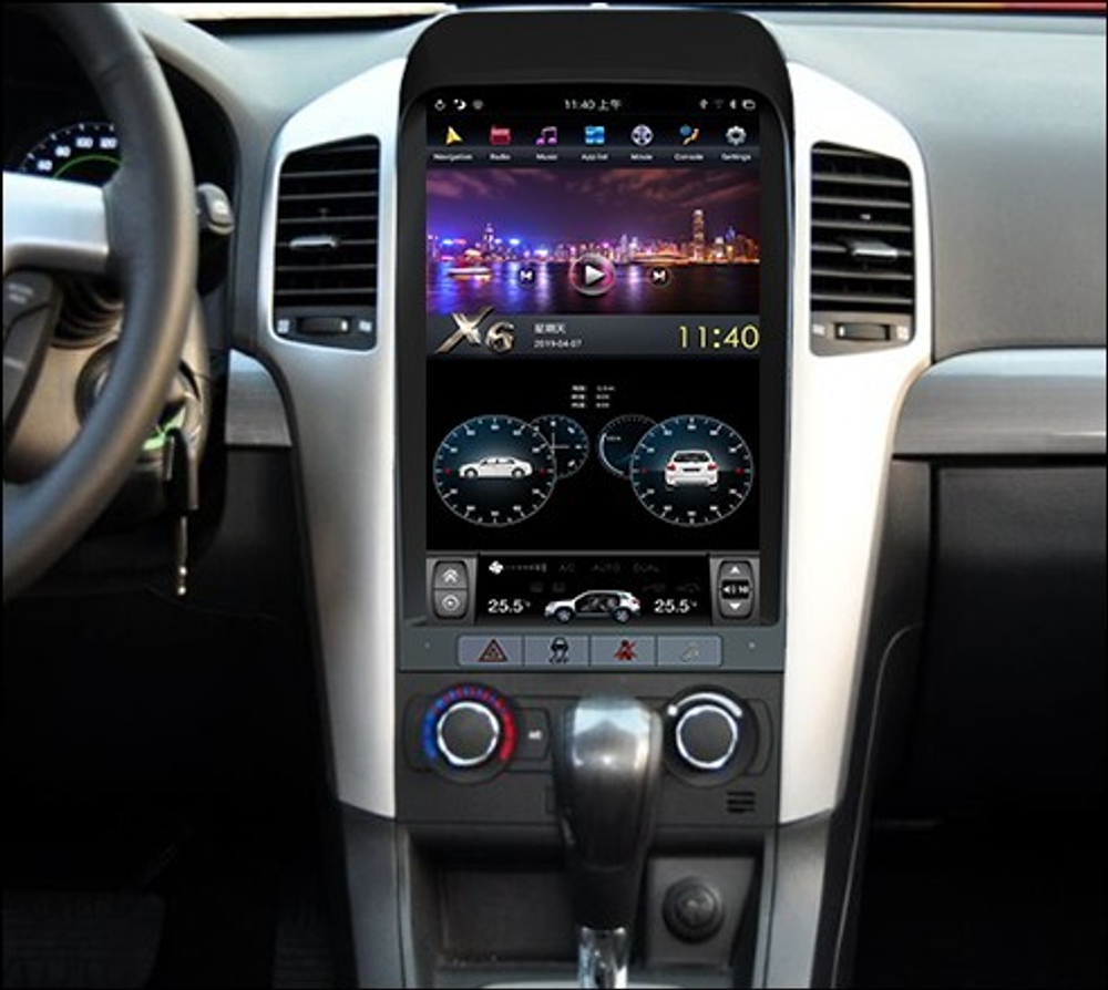 Магнитола для Chevrolet Captiva 2006-2011 - Kuberg ZF-1812-Q6 вертикальный экран в стиле "Тесла" на Android 11, 8Гб+128Гб, CarPlay, 4G SIM-слот