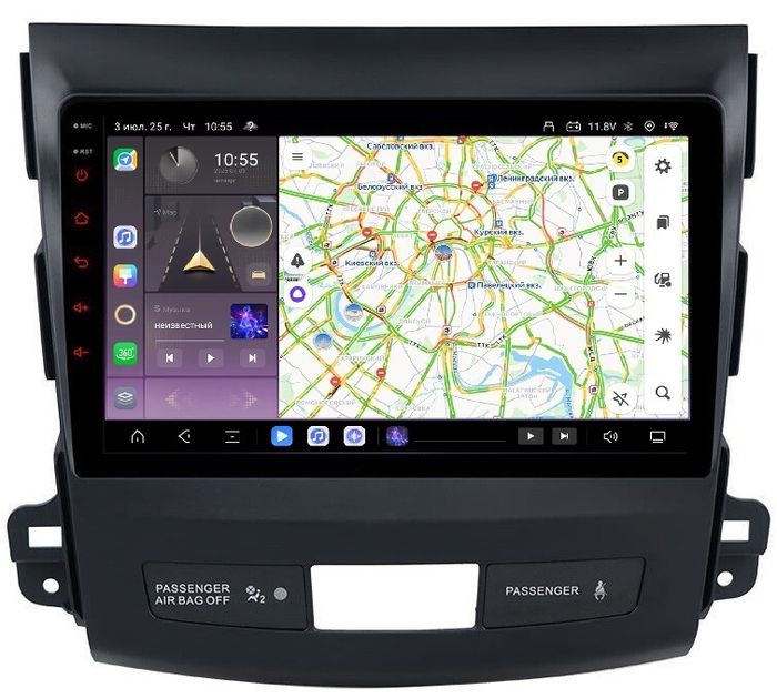 Магнитола для Mitsubishi Outlander XL, Peugeot 4007, Citroen C-Crosser - Kuberg OL-9636 QLed, Android 13, TS20, CarPlay, SIM-слот