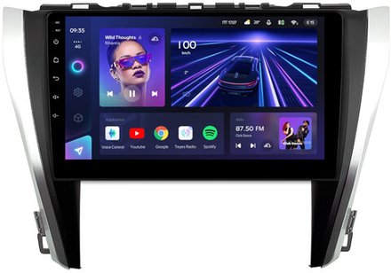 Магнитола для Toyota Camry 55 2014-2018 (рамка серебристо-черная) - Teyes CC3 Android 10, ТОП процессор, 4/32 Гб, CarPlay, SIM-слот
