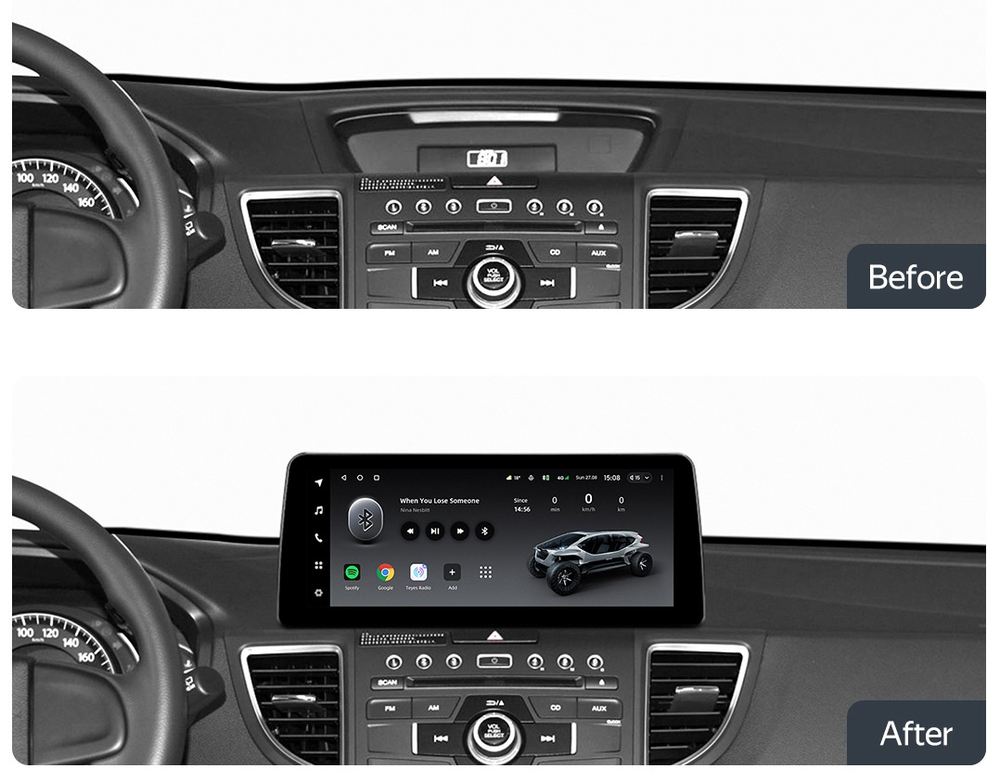 Магнитола для Honda CR-V 2012-2018 - Kuberg MKD монитор 12.3" в стиле BMW на Android 11, CarPlay, 4G SIM-слот
