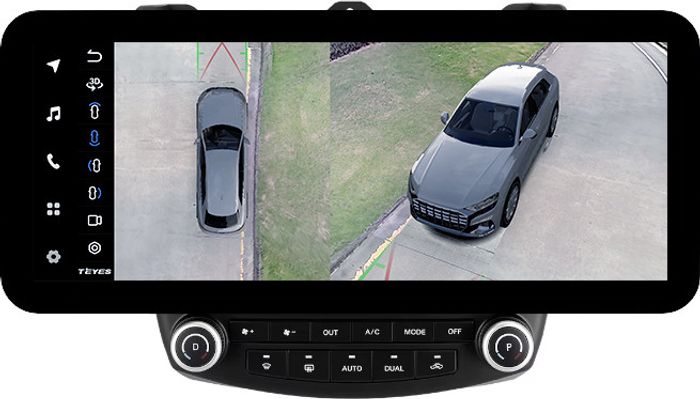 Магнитола для Honda Accord 7 2003-2008 (рамка вниз) - Teyes LUX ONE 360 монитор 12.3" 2K QLED на Android 10, Быстрая, CarPlay, 4G SIM-слот, 4 камеры в комплекте