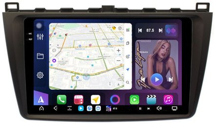 Магнитола для Mazda 6 GH 2007-2012 - FarCar XXL012M монитор 9.5" 2K QLED на Android 14, TS20, 8+256Гб, CarPlay, 4G SIM-слот