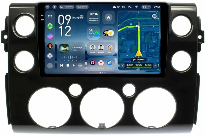 Магнитола для Toyota FJ Cruiser 2005-2022 (рамка черная) - Teyes CC4-PRO монитор 9.5" 2K QLED на Android 13, Snapdragon 778G, ИИ, CarPlay, DSP, 4G SIM-слот