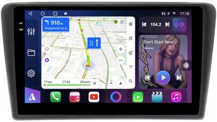 Магнитола для Skoda Rapid 1 2012-2020 (рамка тип 1) - FarCar 9580F1 монитор 9.5" QLED на Android 14, TS18, CarPlay, 4G SIM-слот