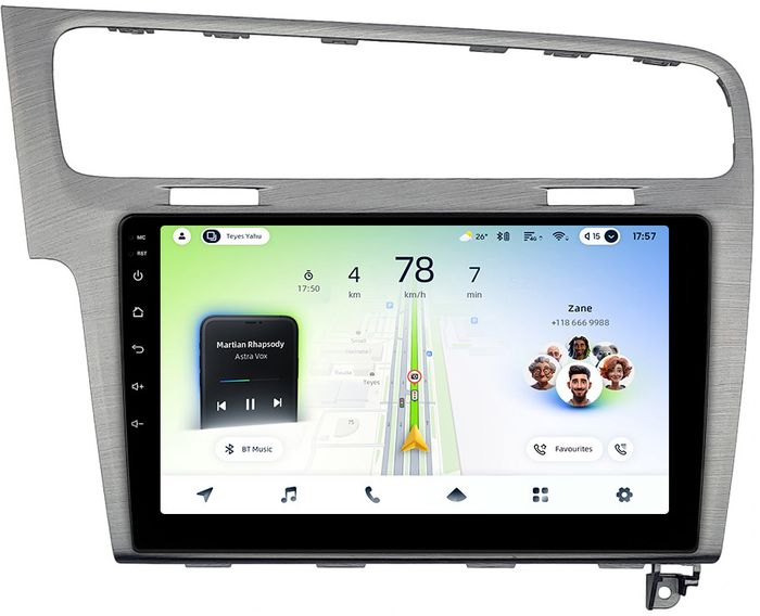 Магнитола для Volkswagen Golf 7 2012-2020 (рамка серебро) - Teyes CC4L монитор 10" IPS на Android 14, Быстрая, Snapdragon 662, CarPlay, 4G SIM-слот