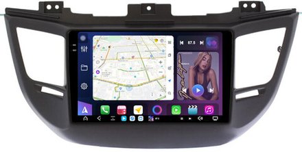 Магнитола для Hyundai Tucson 3 2015-2018 (без штатной КЗВ, рамка черная) - FarCar GX9-8101BL-A монитор 9.5" 2K QLED на Android 14, TS20, 6+128Гб, CarPlay, 4G SIM-слот