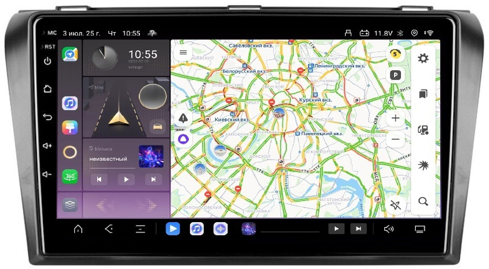 Магнитола для Mazda 3, Axela 2003-2009 - Kuberg QLed, Android 13, TS20, CarPlay, SIM-слот