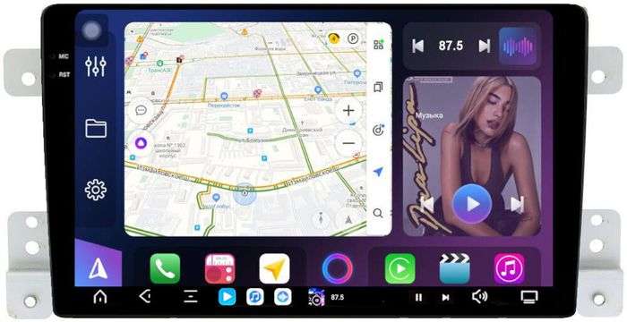 Магнитола для Suzuki Grand Vitara 2005-2016 - FarCar GX053M монитор 9.5" 2K QLED на Android 14, TS20, 6+128Гб, CarPlay, 4G SIM-слот