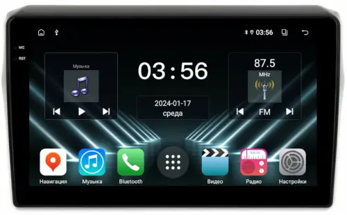 Магнитола для Suzuki Swift 5 2016-2023 (рамка глянцевая) - FarCar DX10-179-10GL монитор 10.36" IPS на Android 13, 4+64Гб, CarPlay