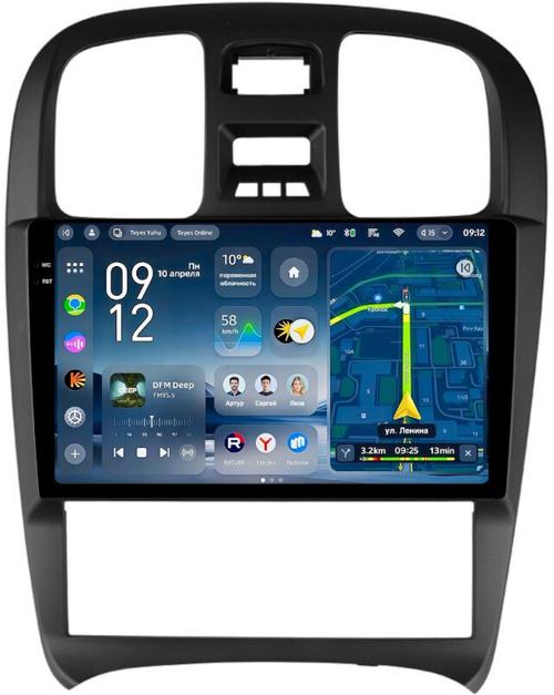Магнитола для Hyundai Sonata 4 EF 2001-2013 - Teyes CC4-PRO монитор 9.5" 2K QLED на Android 13, Snapdragon 778G, ИИ, CarPlay, DSP, 4G SIM-слот