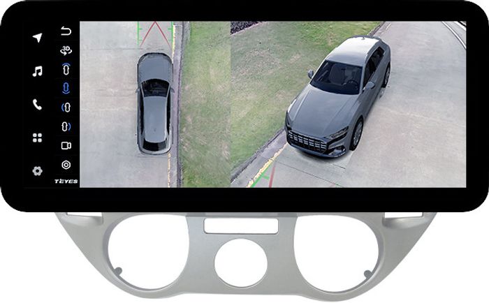 Магнитола для Hyundai i20 2009-2012 (кондиционер) - Teyes LUX ONE 360 монитор 12.3" 2K QLED на Android 10, 6+128Гб, CarPlay, 4G SIM-слот, 4 камеры в комплекте