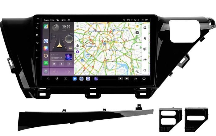 Магнитола для Toyota Camry 70 2017-2020 (без JBL) - Kuberg QLed, Android 13, TS20, CarPlay, SIM-слот