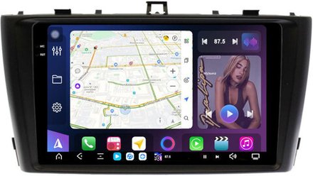 Магнитола для Toyota Avensis T270 2008-2015 (рамка черная) - FarCar XXL9-8010B монитор 9.5" 2K QLED на Android 14, TS20, 8+256Гб, CarPlay, 4G SIM-слот