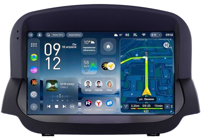 Магнитола для Ford EcoSport 2014-2017 (рамка под кожу) - Teyes CC4-PRO монитор 9.5" 2K QLED на Android 13, Snapdragon 778G, ИИ, CarPlay, DSP, 4G SIM-слот