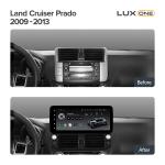 Магнитола для Toyota Land Cruiser Prado 150 2009-2013 (поддержка JBL) - Teyes LUX ONE 360 монитор 12.3" 2K QLED на Android 10, Быстрая, CarPlay, 4G SIM-слот, 4 камеры в комплекте